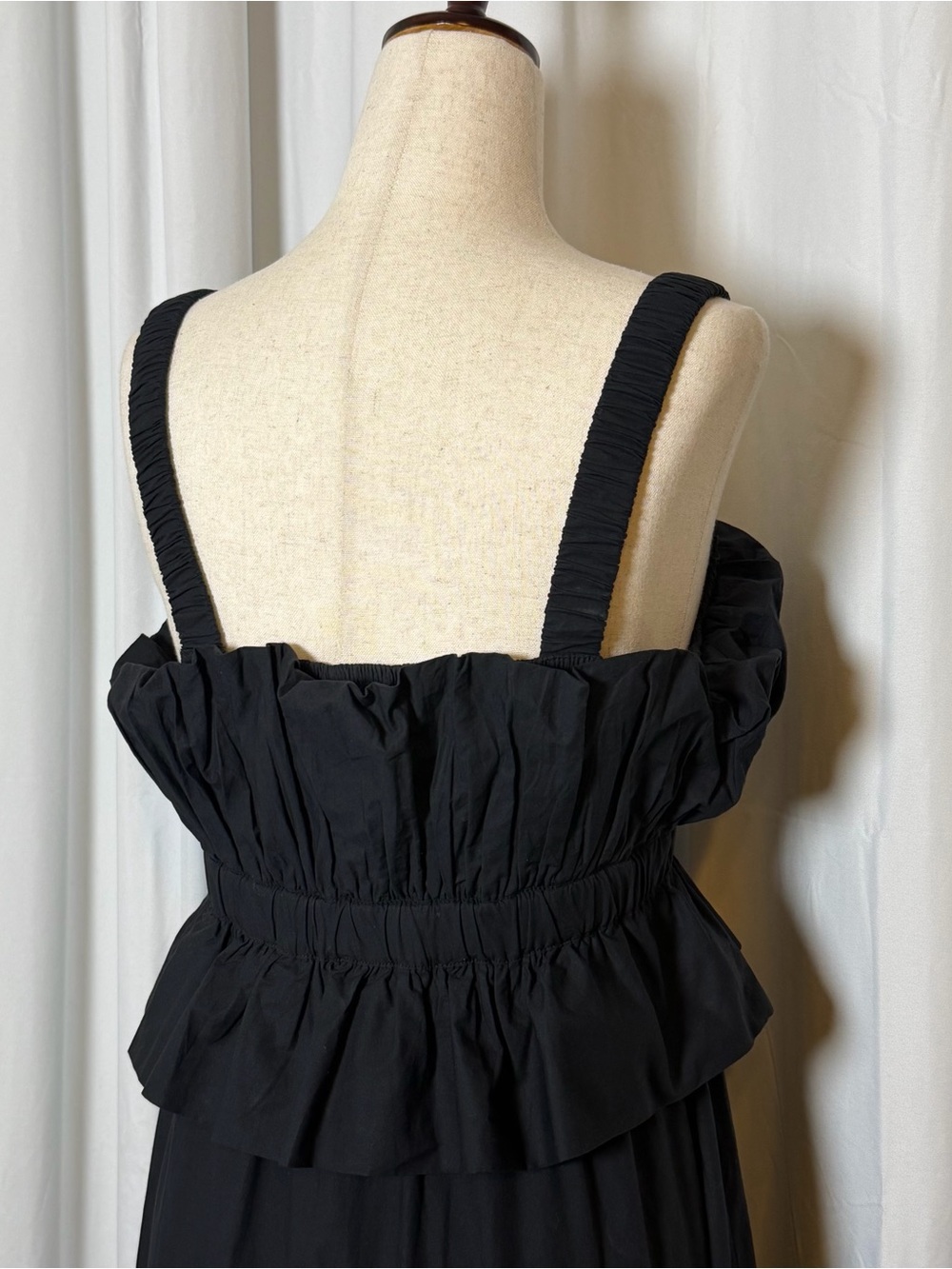 Cleobella Diana Ankle Dress Small Black Organic Cotton Smocked Pockets - Picture 12 of 14